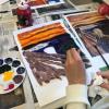 Elev maler kopi av bilde av Munch